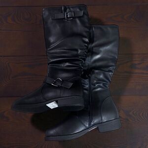 Journee Collection Black Women's Knee-High Riding Slouch Boots size 8 NWT